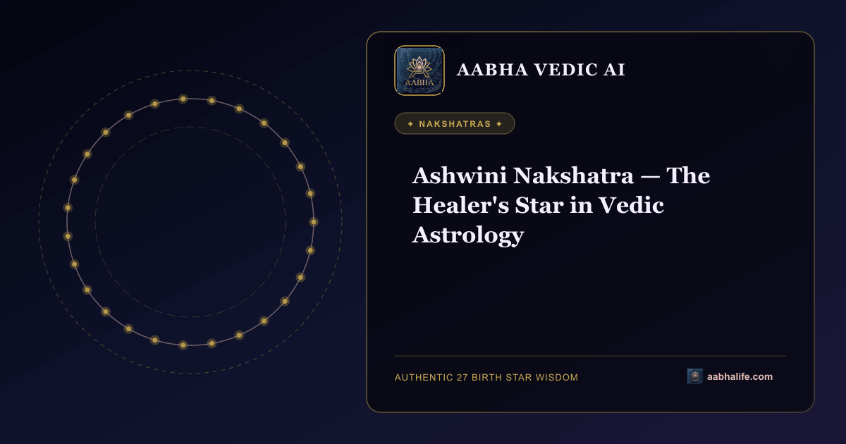 Ashwini Nakshatra — The Healer's Star in Vedic Astrology editorial artwork